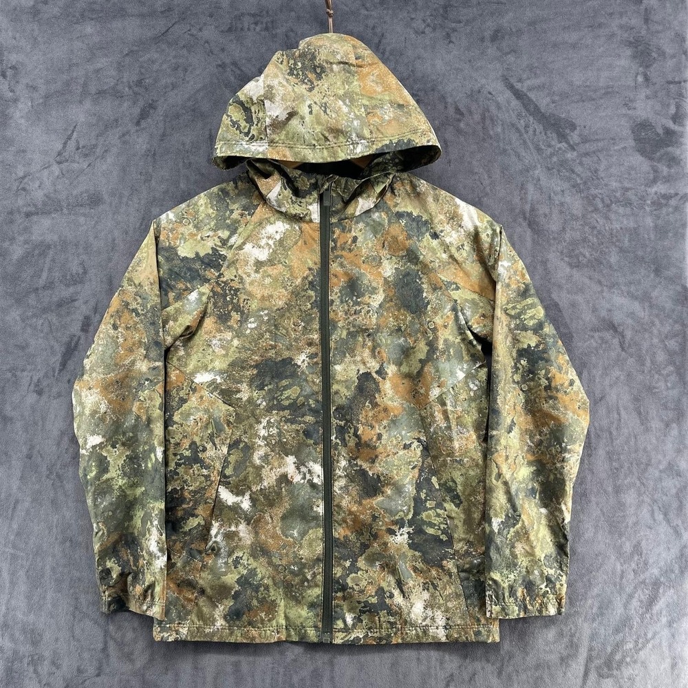 All in Motion Boys Camo Hooded Windbreaker Jacket Full Zip Green Size M 8/10